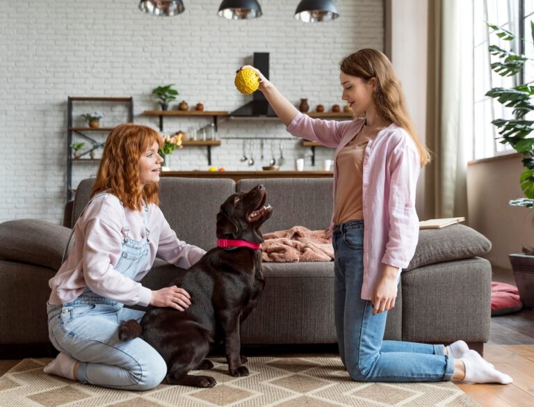 full-shot-women-dog-with-ball_23-2148977462